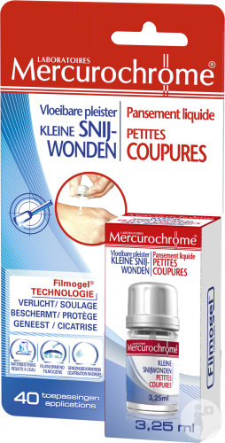 Mercurochrome Pansement Liquide Petites Coupures Flacon 3,25ml