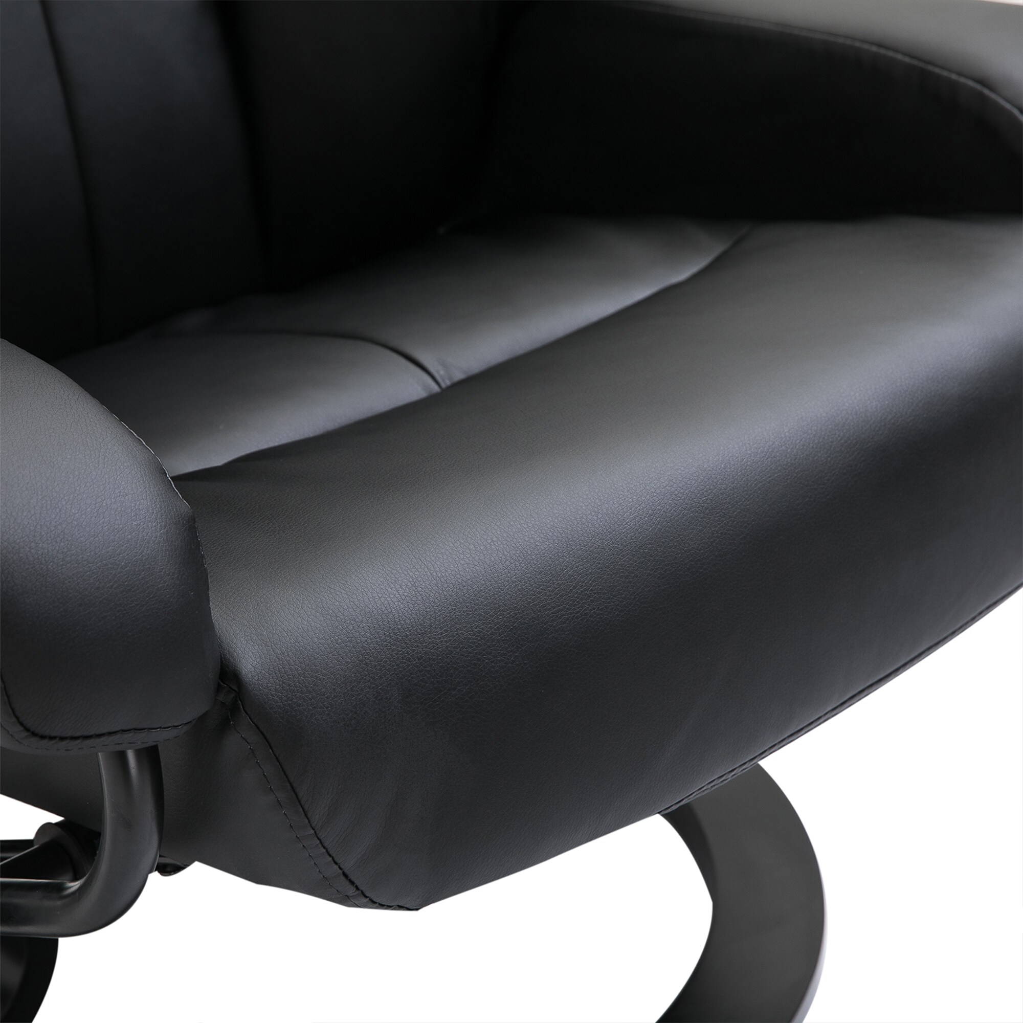 HOMCOM Massagesessel mit Fußhocker und Liegefunktion schwarz 76L x 80B x 102H cm