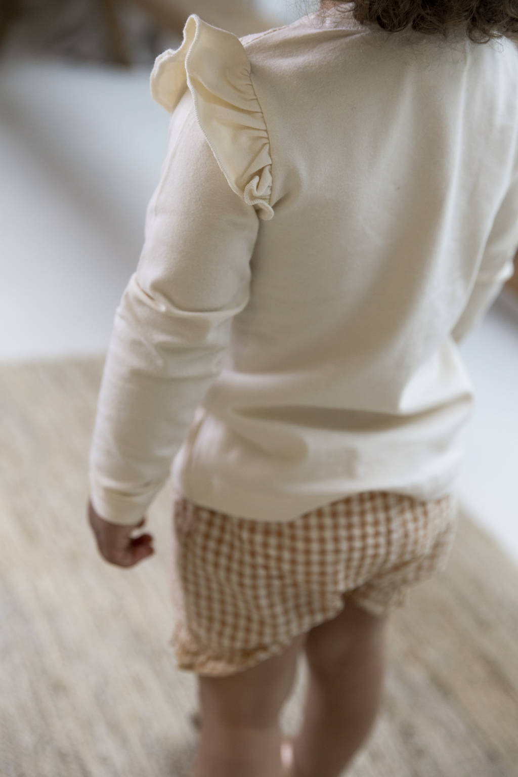 Dirkje geruite casual short Shorts beige/wit