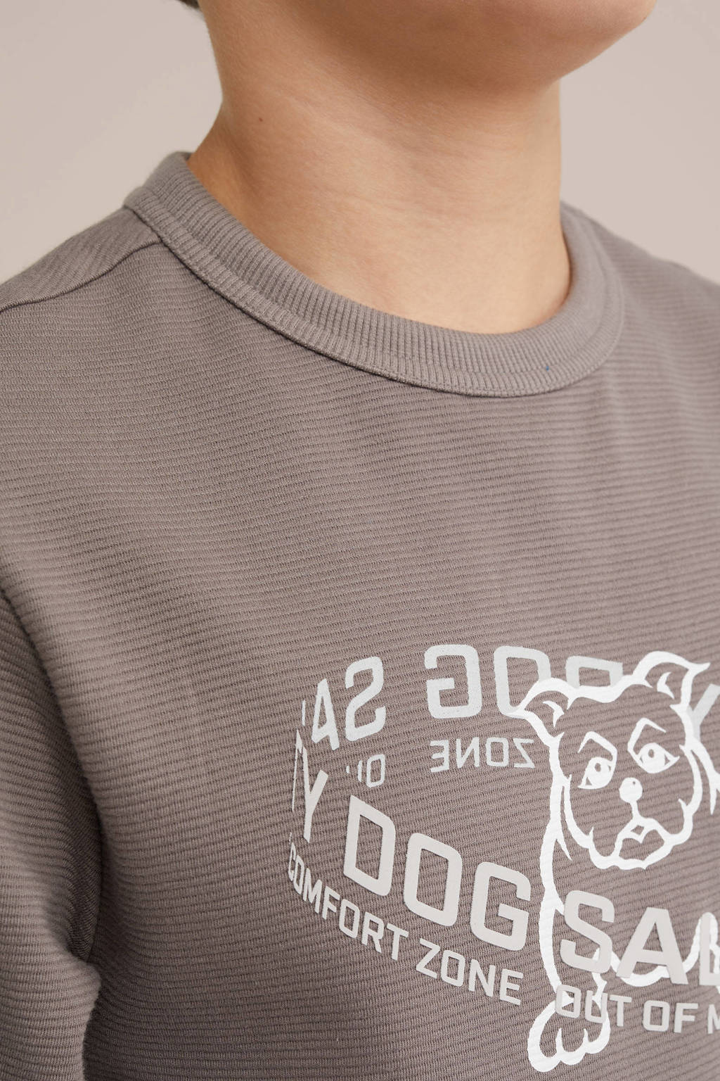 Salty Dog longsleeve met printopdruk lichtbruin