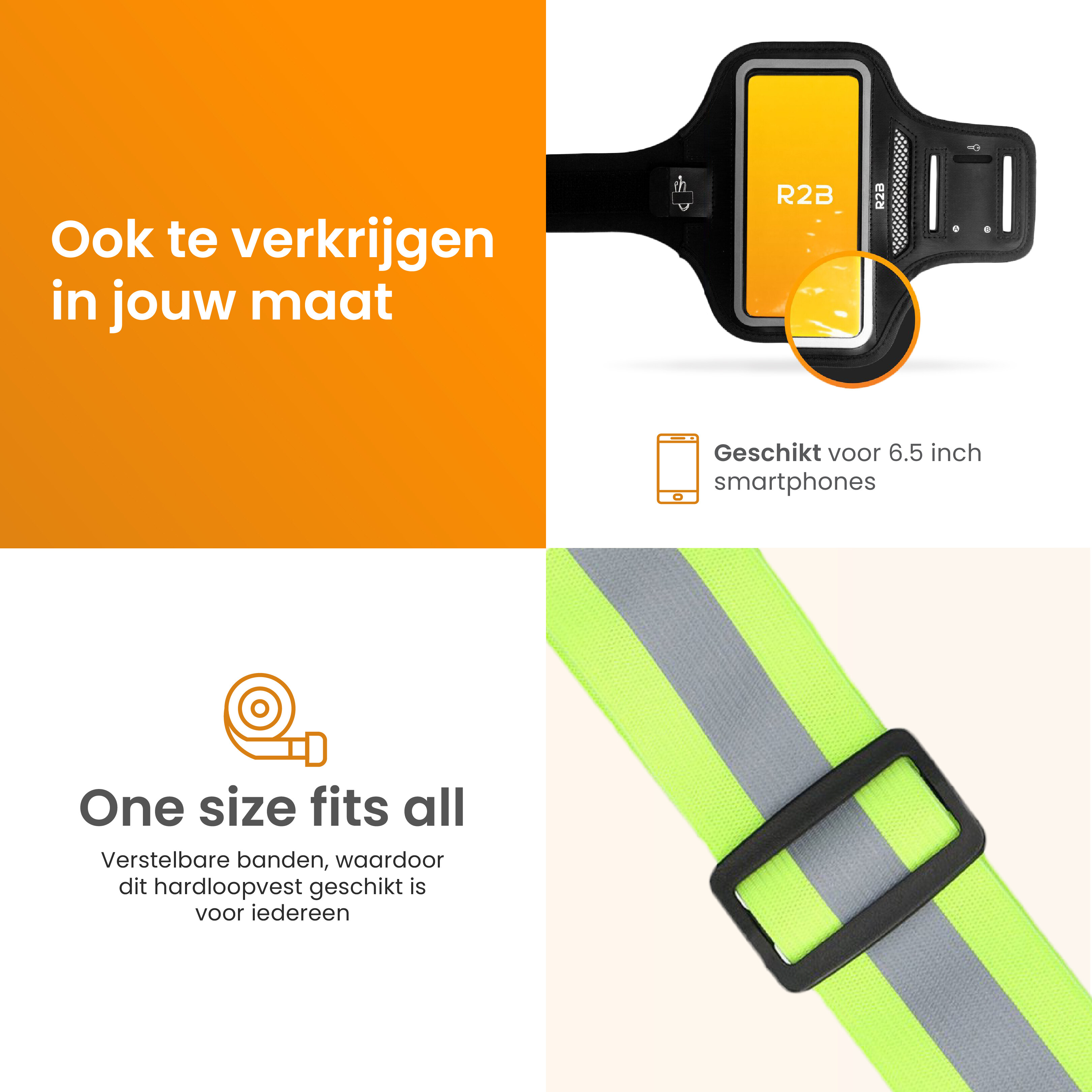 R2B Hardloop Telefoonhouder + Hardloopvest met Verlichting