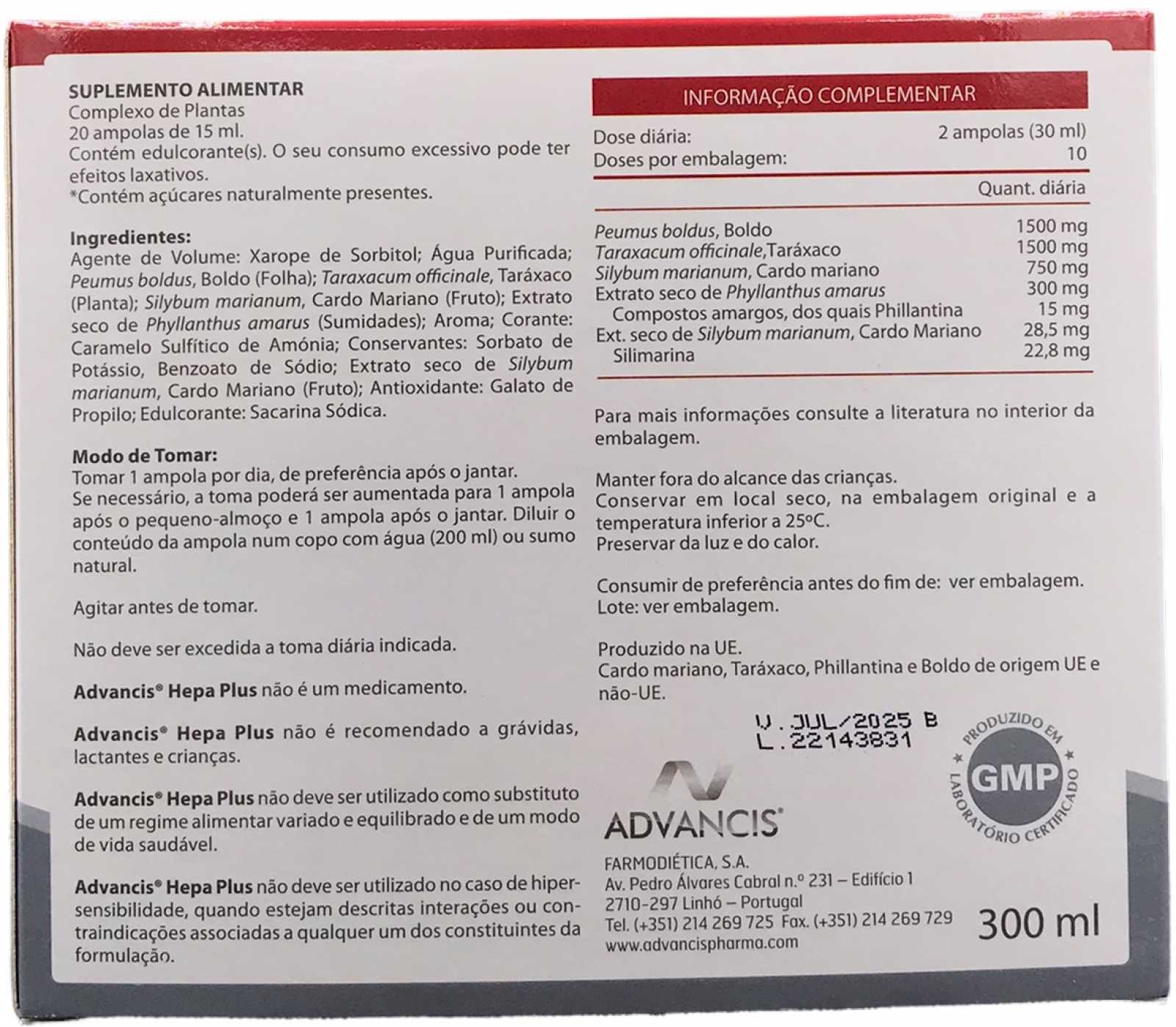 Advancis Hepa Plus 20 frascos