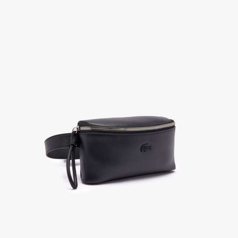 Pochette façon banane en cuir Sacs banane - Noir - Lacoste - Unisex