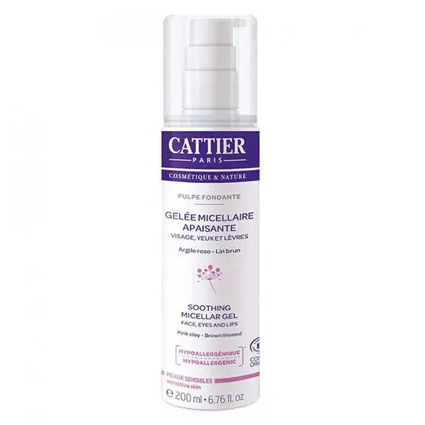 Geleia Micelar de Limpeza e Demaquilante Cattier, Polpa Derretida Suavizante, Orgânica, 200ml
