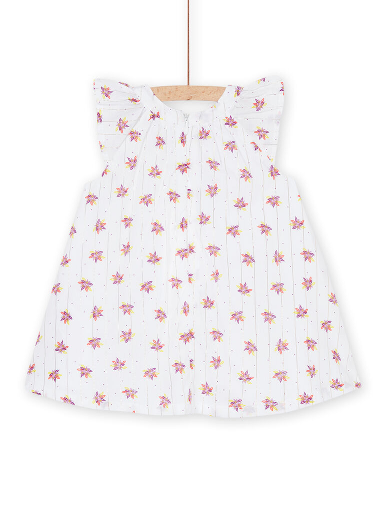 Robe blanche sans manches à imprimé fantaisie