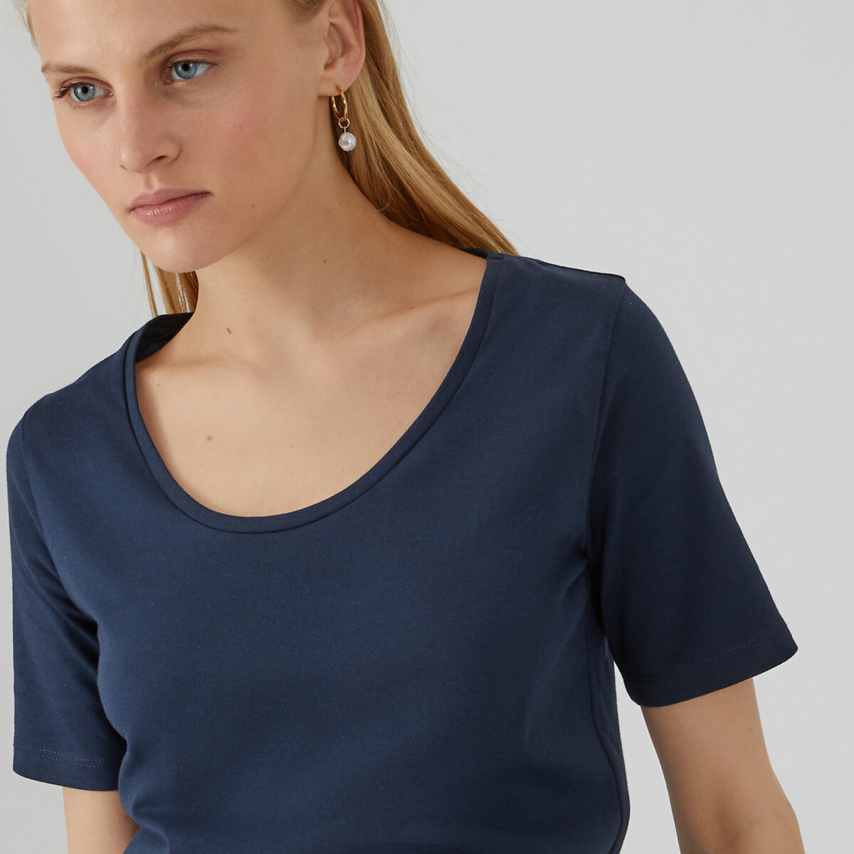COLEÇÃO LA REDOUTE<br>Camiseta com gola redonda e mangas curtas