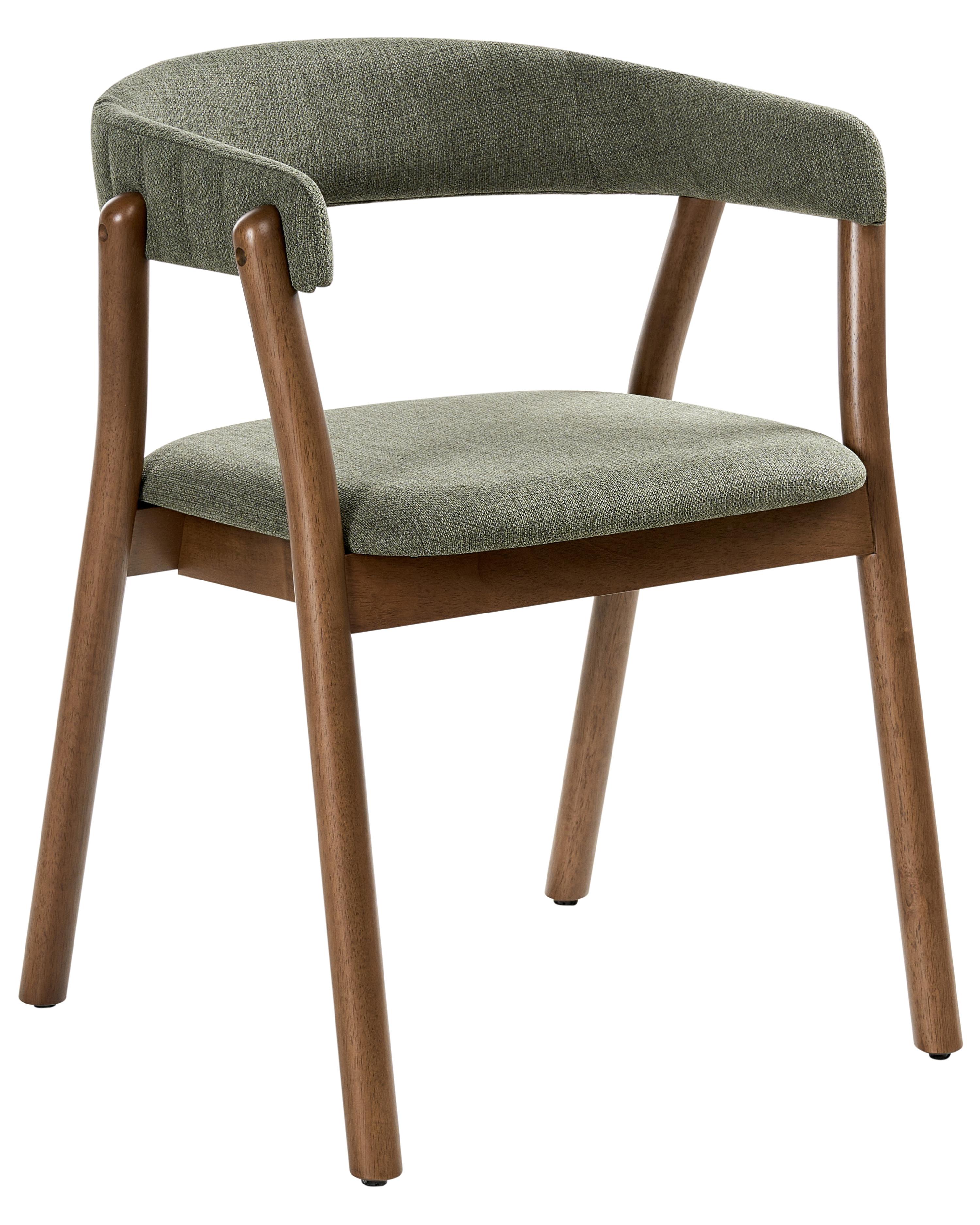 Set van 2 eetkamerstoelen MYLO Stof Donkerbruin/groen