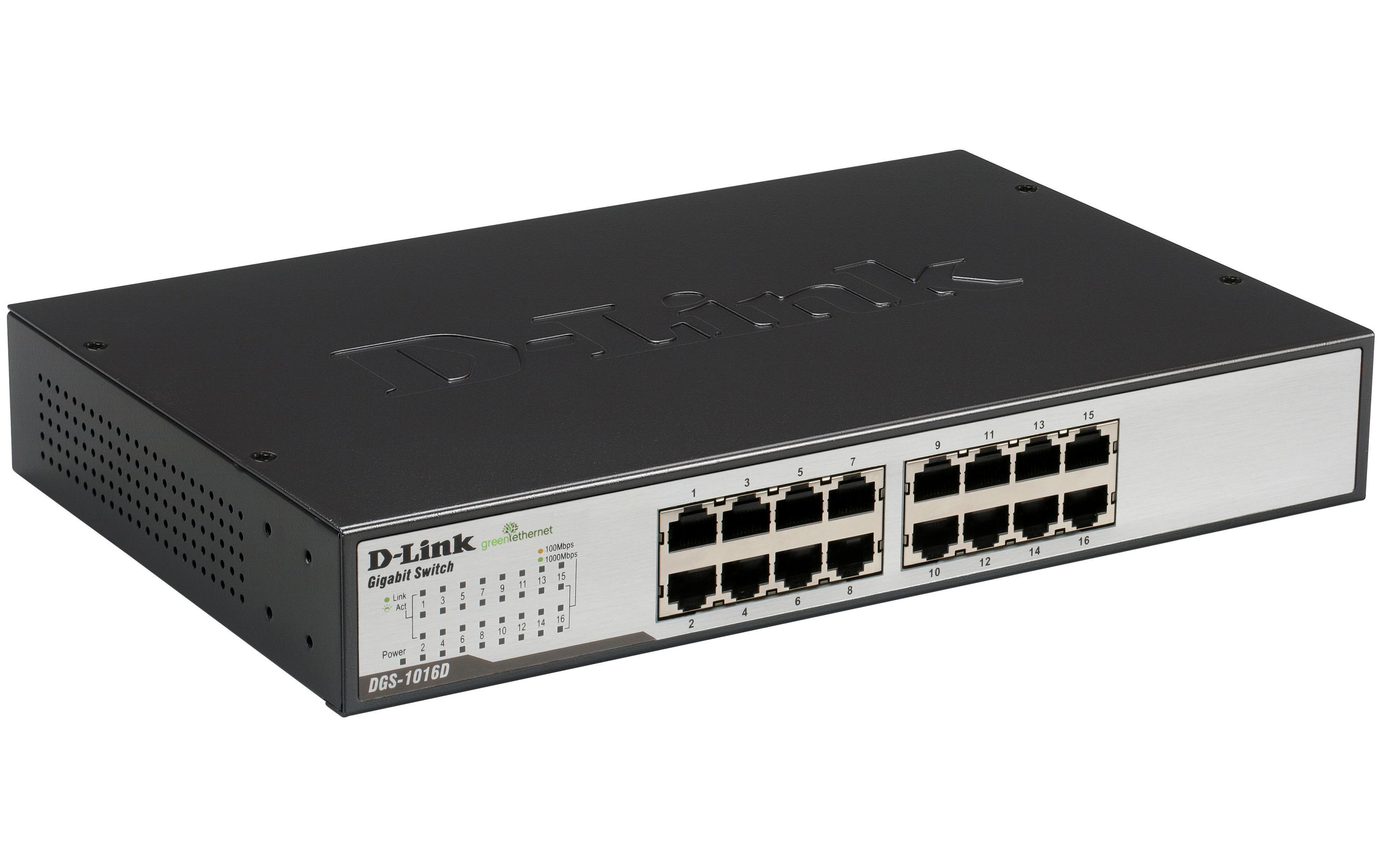 Switch DGS-1016D 16 Port16-Port Gigabit Switch, Auto Uplink