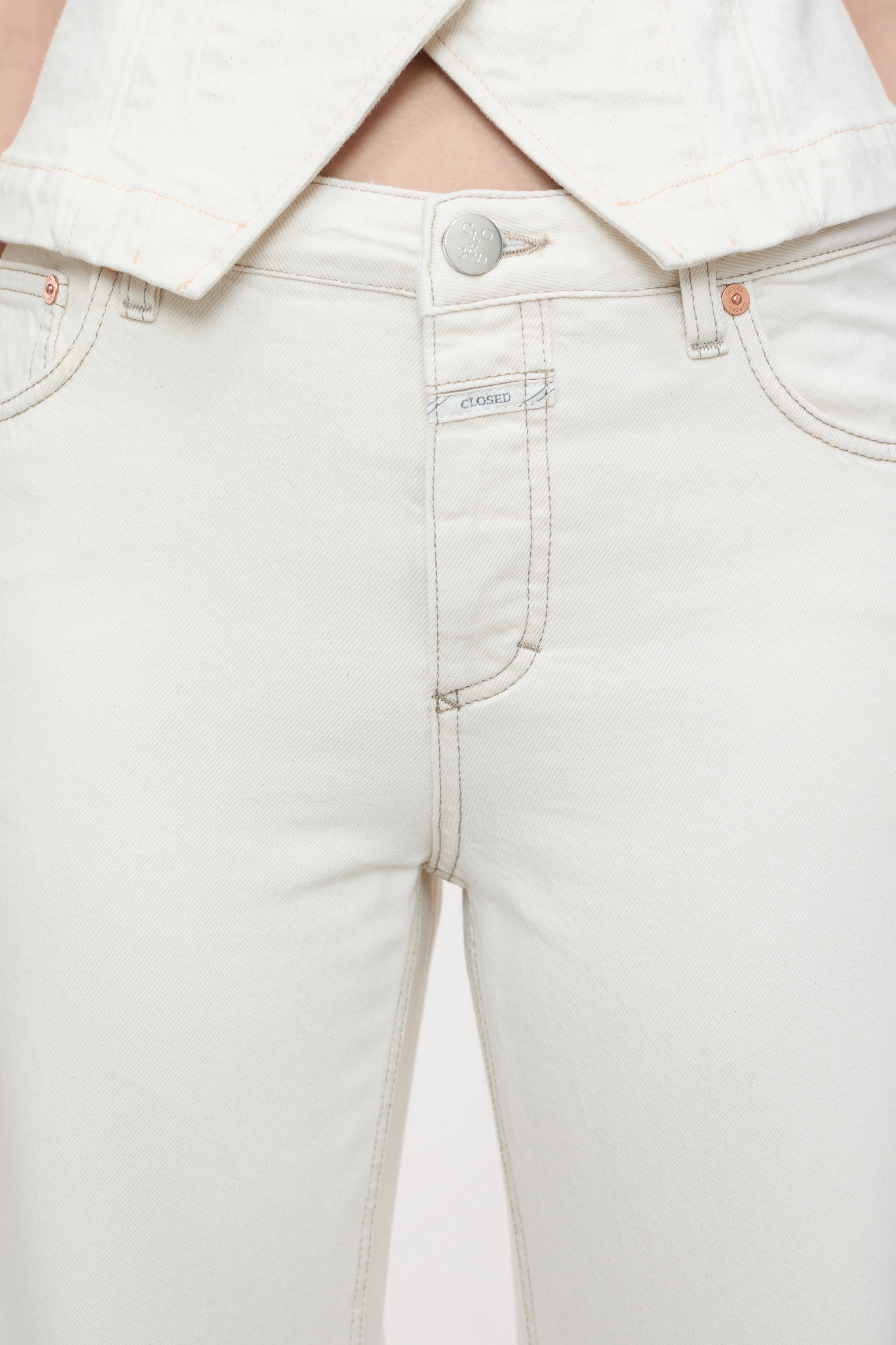GILLAN - Jean large en coton| Beige