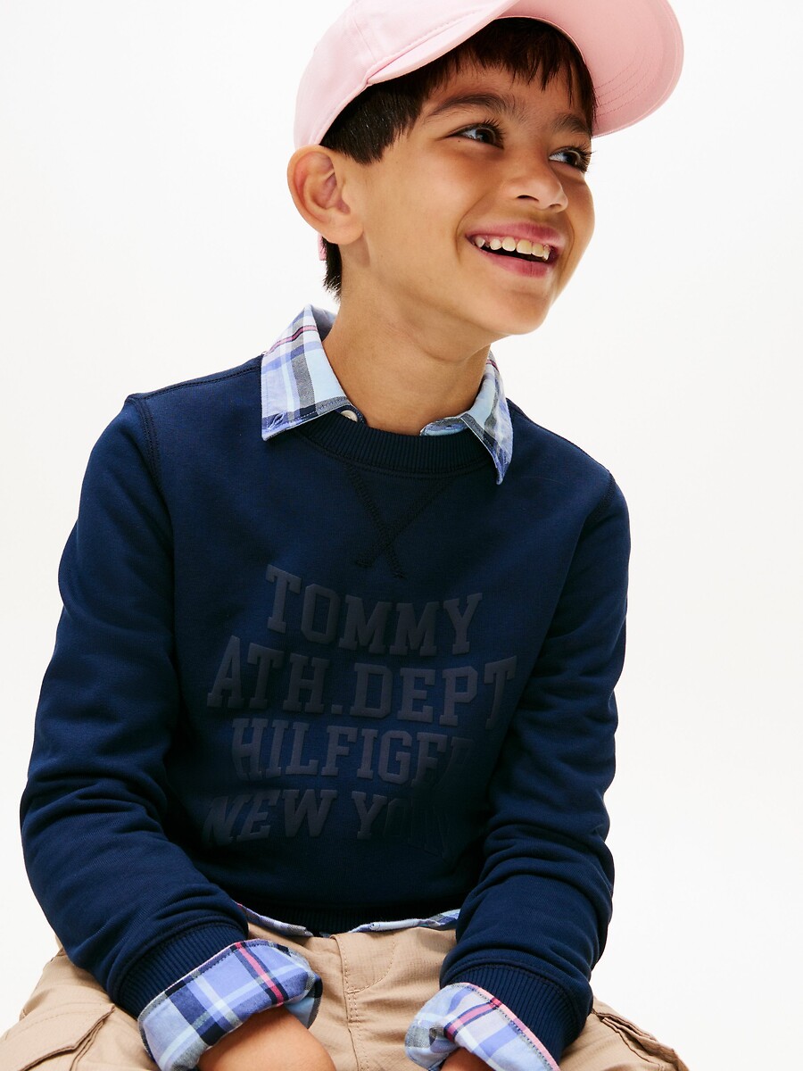 TOMMY HILFIGER<br>Suéter liso com gola redonda