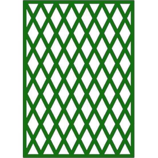 Treillage maille losange (12cm) en bois, vert - l.100 x H.141 cm