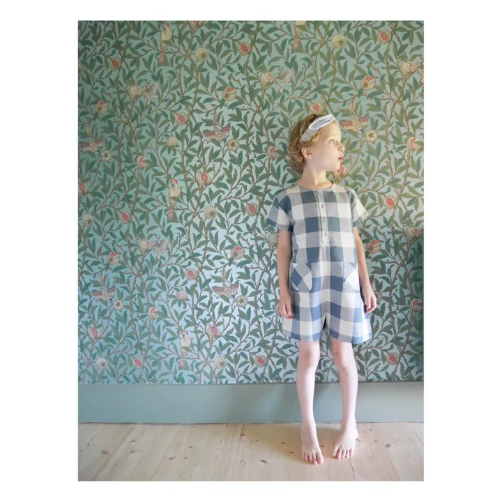 La Petite Collection Combishort Lin Carreaux | Bleu