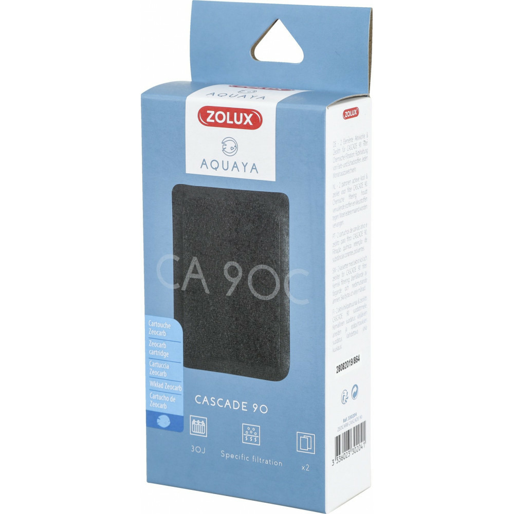 Filtre pour pompe cascade 90, filtre ca 90 c cartouche zeocarb x 2 pour aqu