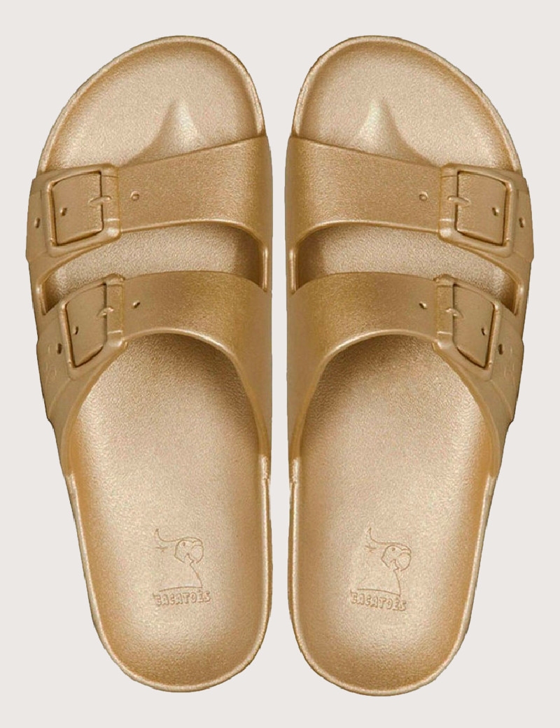 CACATOES SANDALES COMPENSÉES FEMME CAIPIRINHA METALLIC GOLD