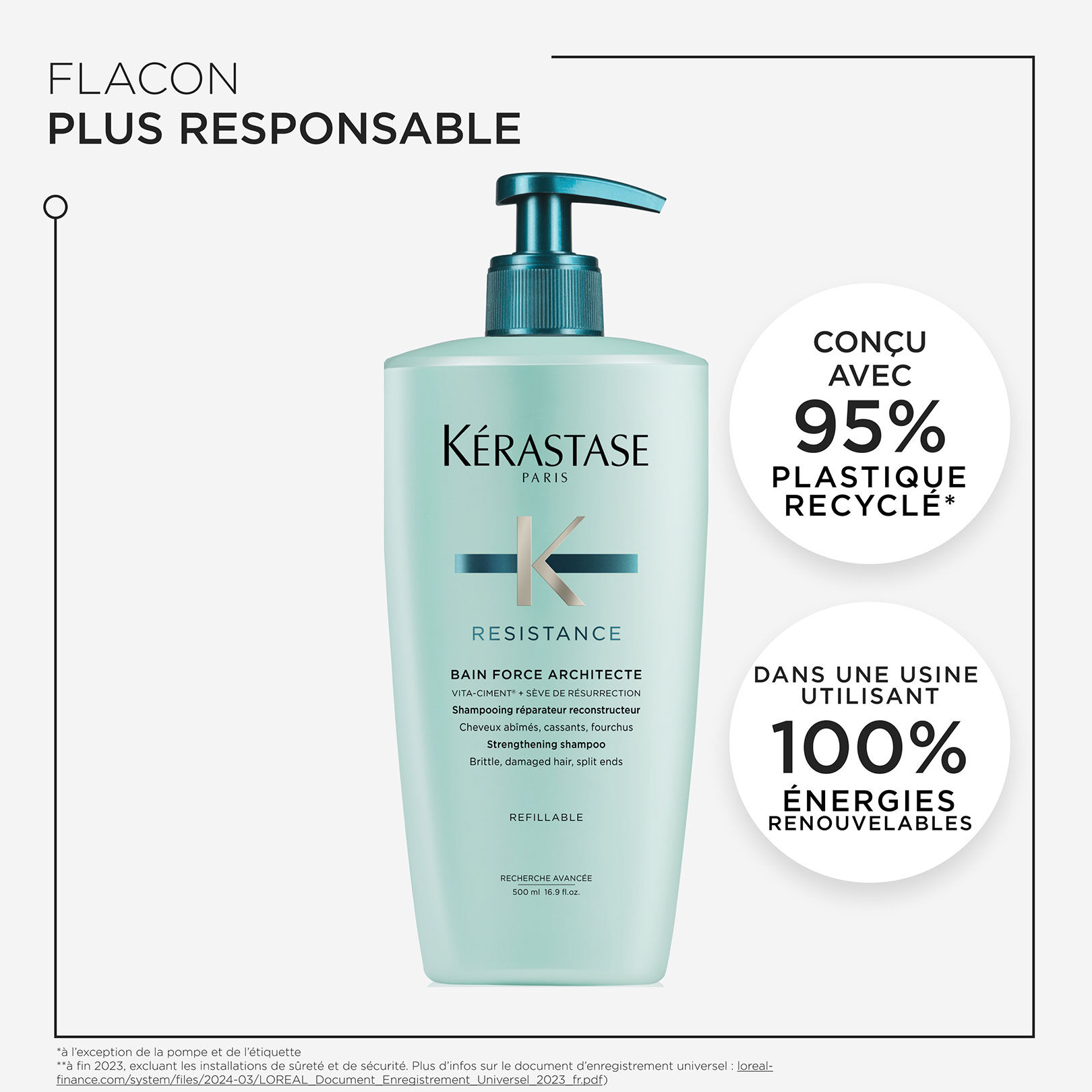 Bain Force Architecte Résistance 500 ml rechargeable