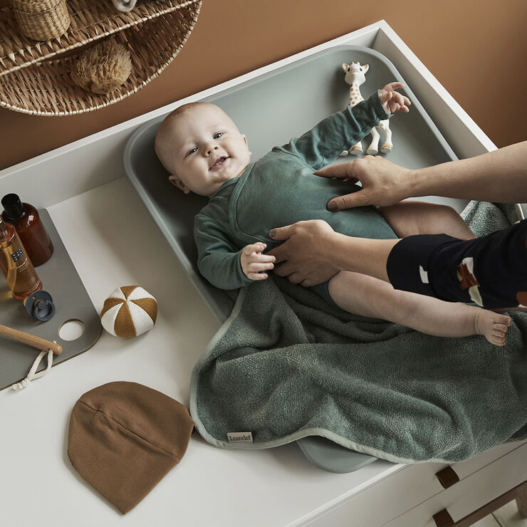 Leander Topper til puslepude, Organic, Sage Green