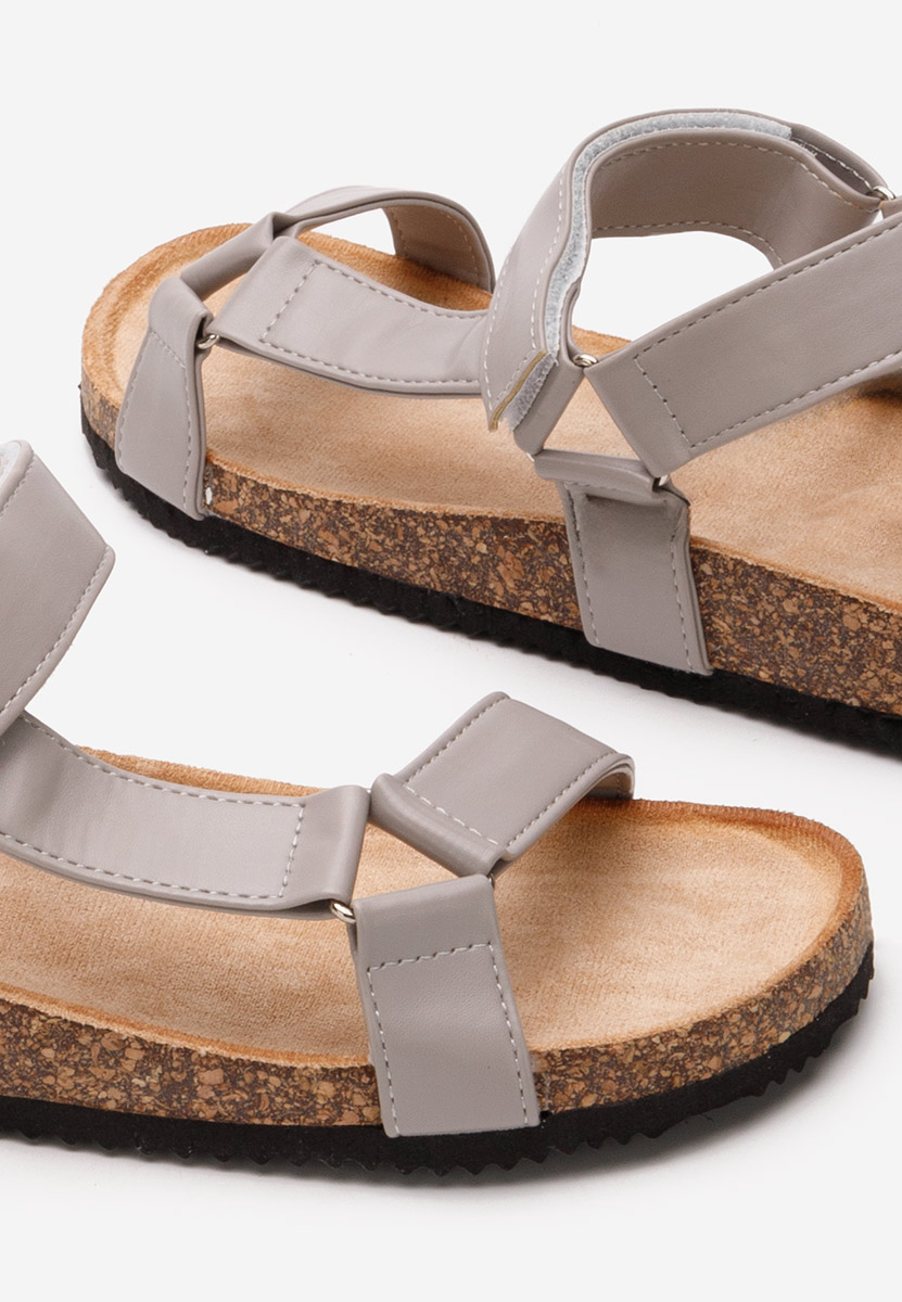 Sandales plates grise Demia