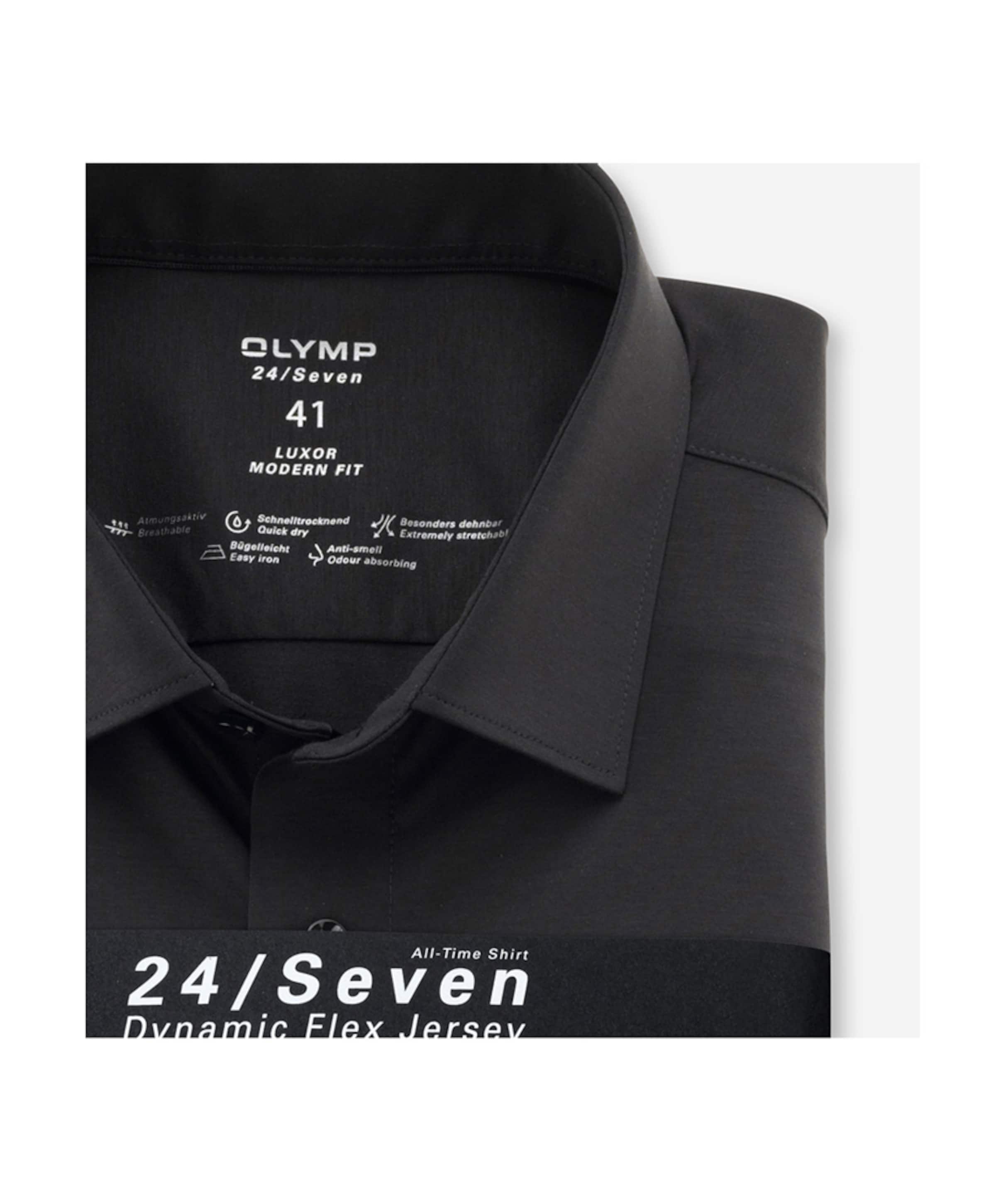 Olymp Modern fit Luxor Heren overhemd lange mouw zwart