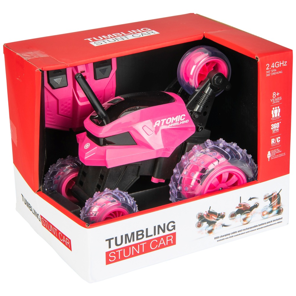 Ferngesteuertes, taumelndes Stuntauto, pink
