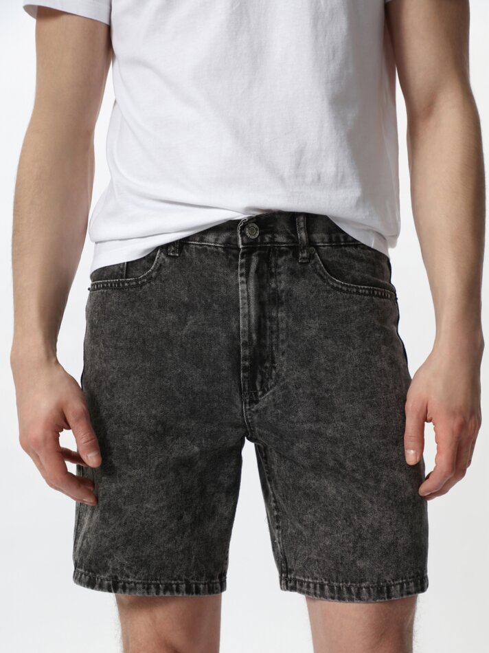 Bermuda jeans slim fit - Cinza antracite