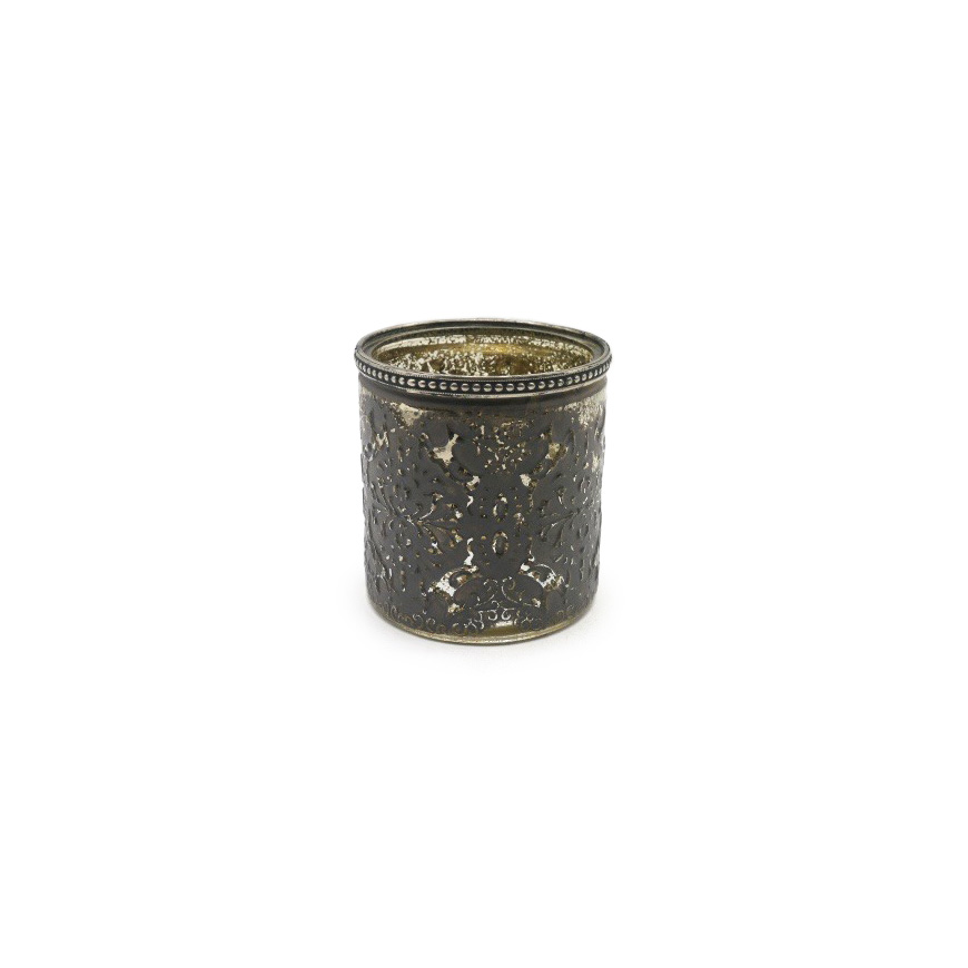 Glas-Windlicht schwarz, H 11 cm, Ø 10,5 cm von fischer's lagerhaus