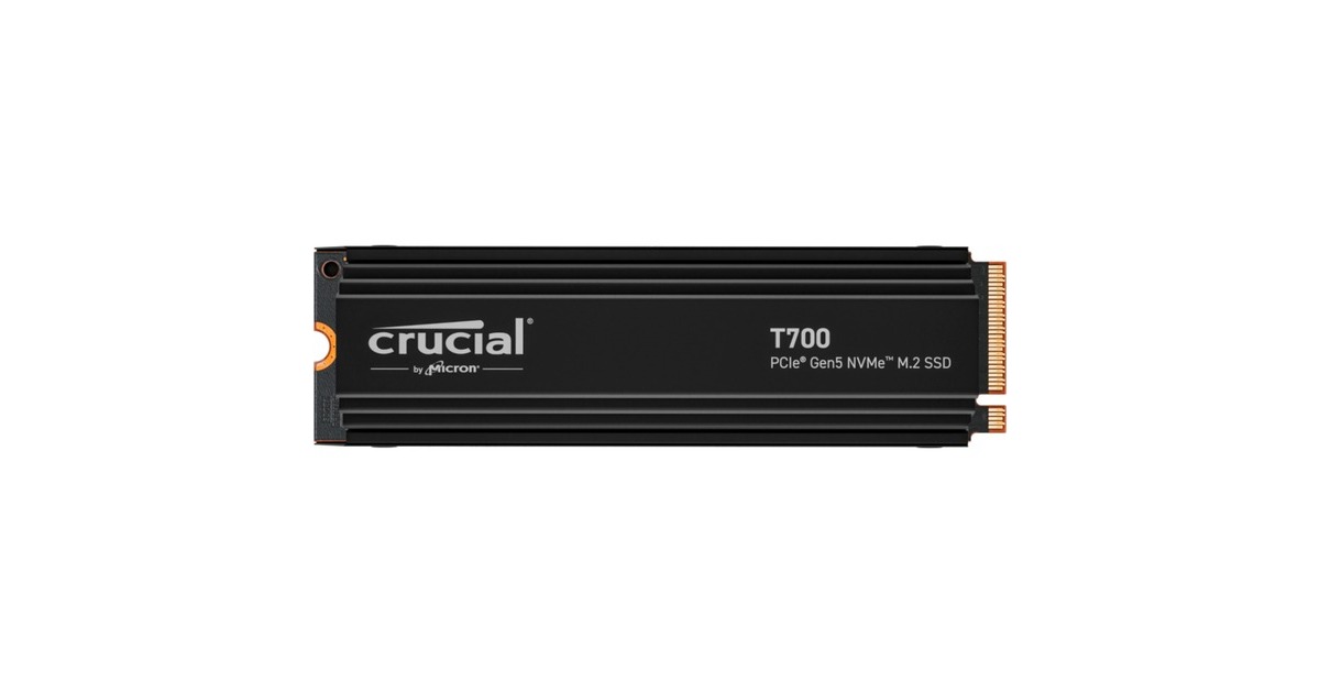 CrucialT700 Heatsink 4 TB SSD  (Zwart, CT4000T700SSD5, PCIe 5.0 x4, NVMe 2.0, M.2 2280)