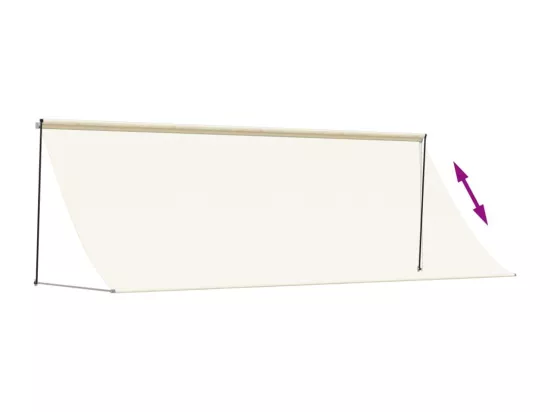 Auvent rétractable crème 400x150 m tissu et acier