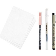 Kit créatif Fleurs de cerisier, 3 stylos + papier