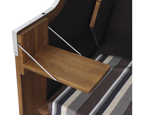 deVries Trend 10+ strandstoel, stof 741, hout, 120 x 80 x 160 cm, bruin
