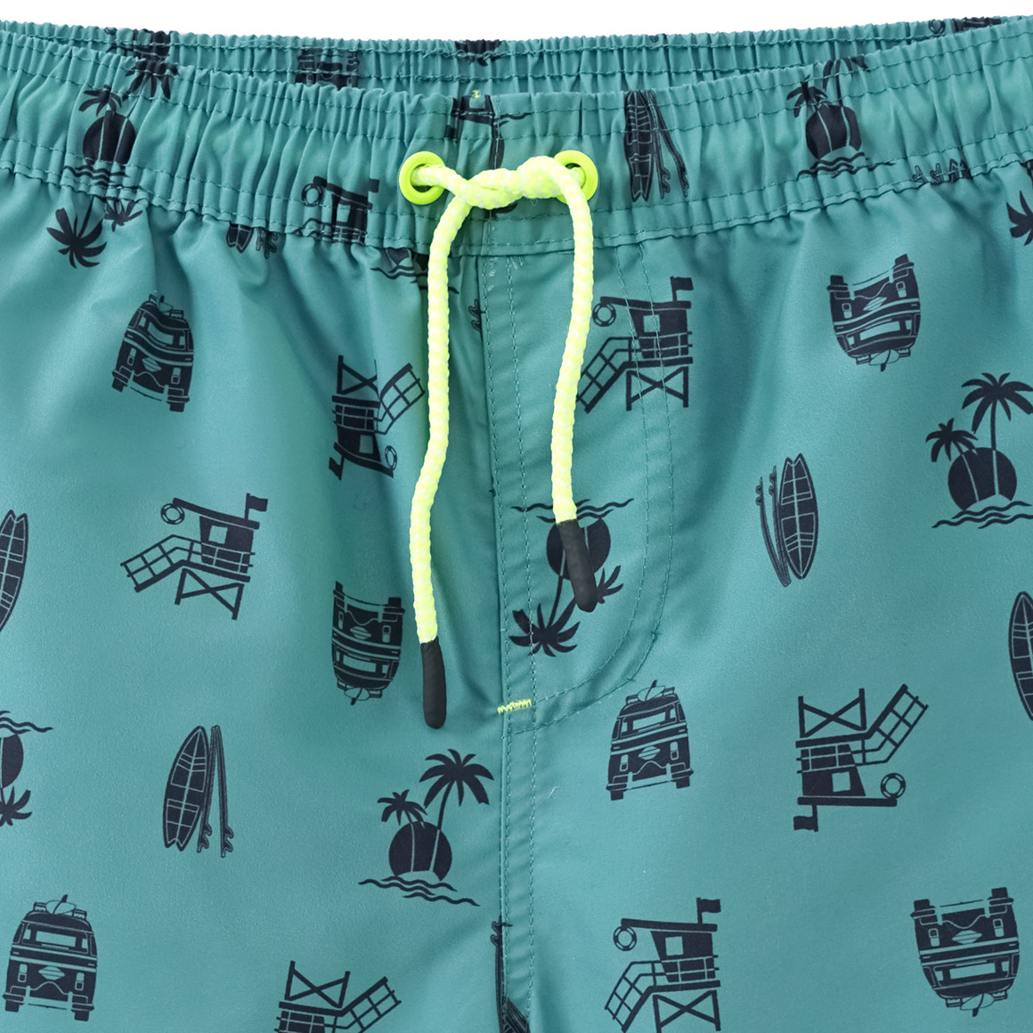 Yigga Jungen Badeshorts mit Sommer-Motiven dunkelgrün