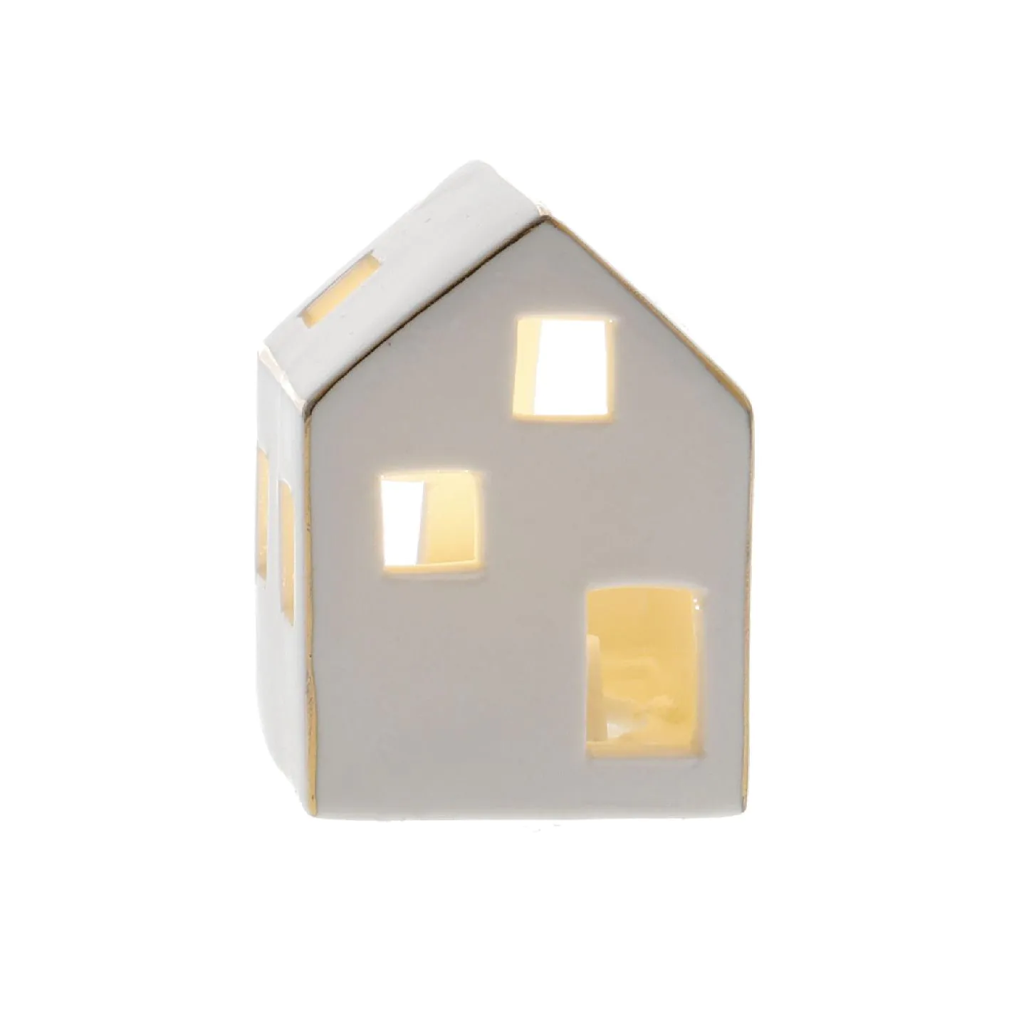 LED-Haus mit Goldrand, 7 cm