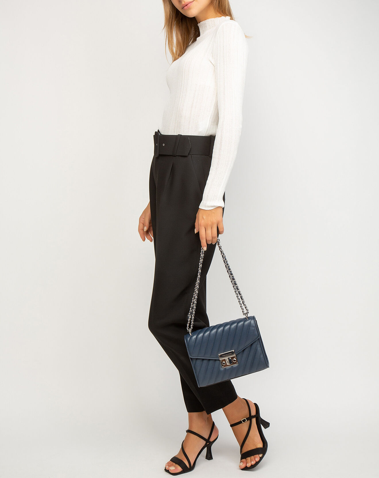 Michael Kors Sac bandoulière en Cuir Rose bleu marine - 23x18x5 cm