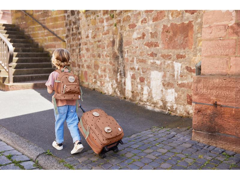 Lässig Reisetrolley Happy Prints Caramel Wasserabweisender Kinderkoffer