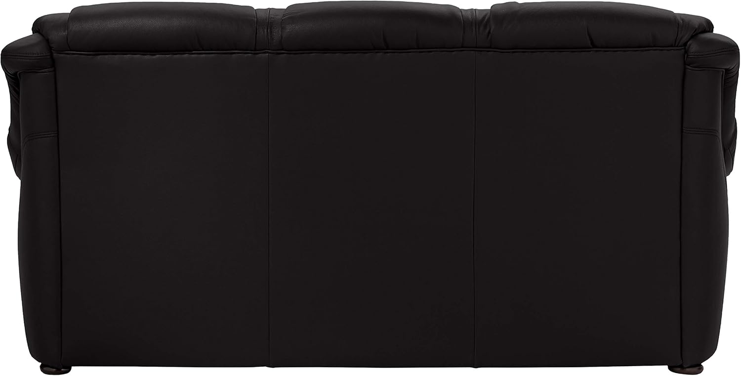 Cavadore 3-Sitzer Bansa mit Federkern / Polstercouch in Kunstleder / 198 x 94 x 95 / Lederoptik Schwarz