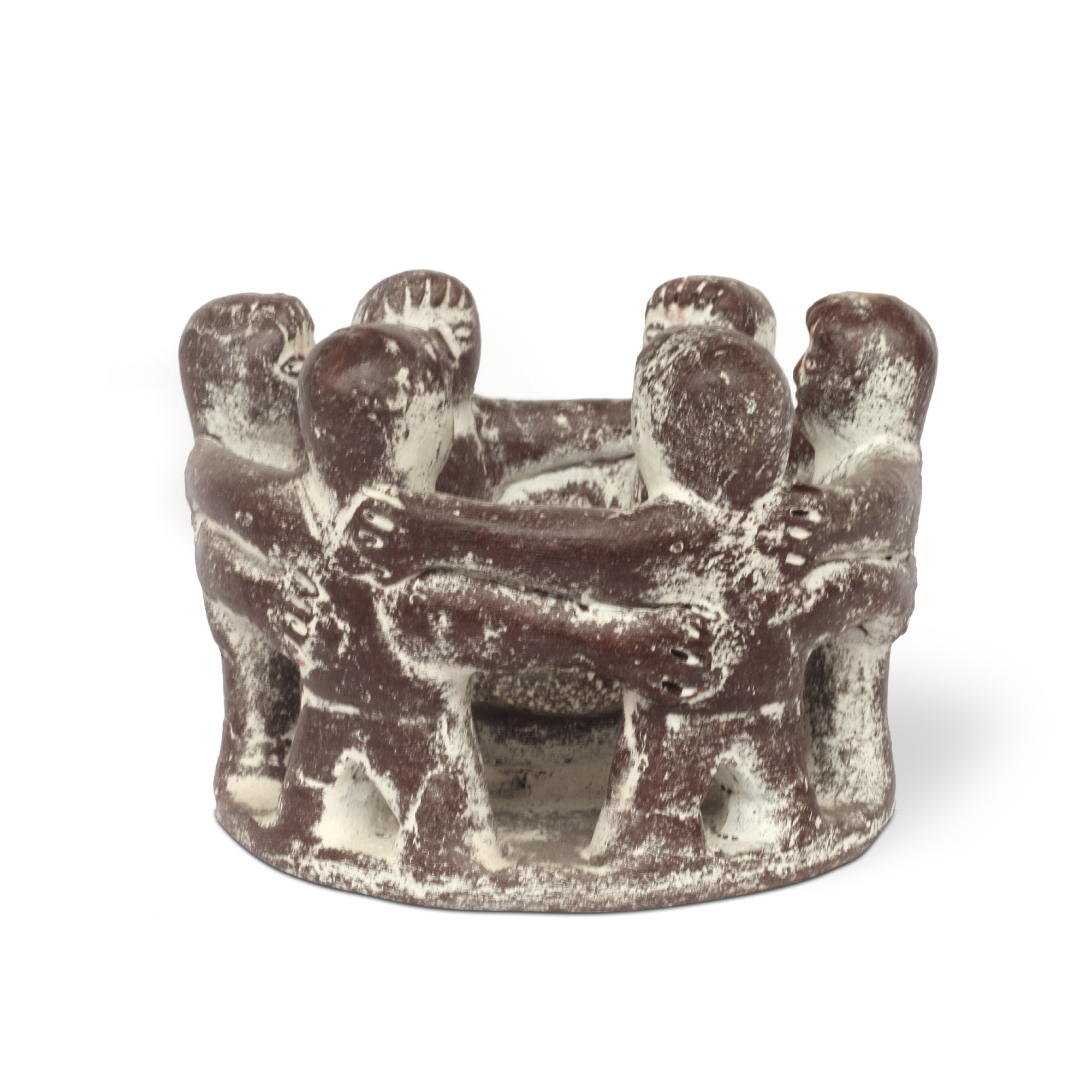 Kerzenhalter 'Friendship Circle 6', braun, Ø 17 cm, H 13 cm von fischer's lagerhaus