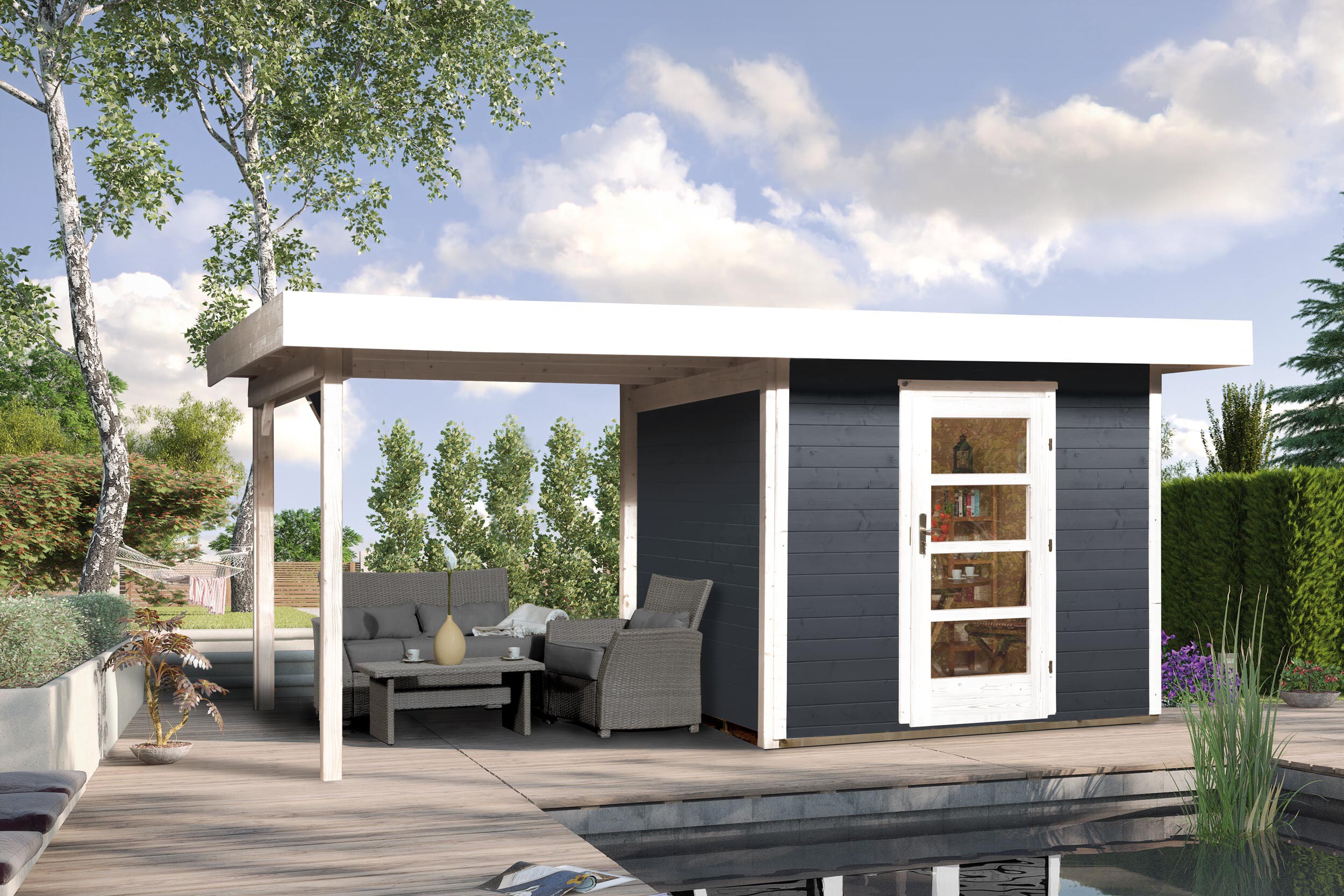 weka Design-Gartenhaus 172 anthrazit