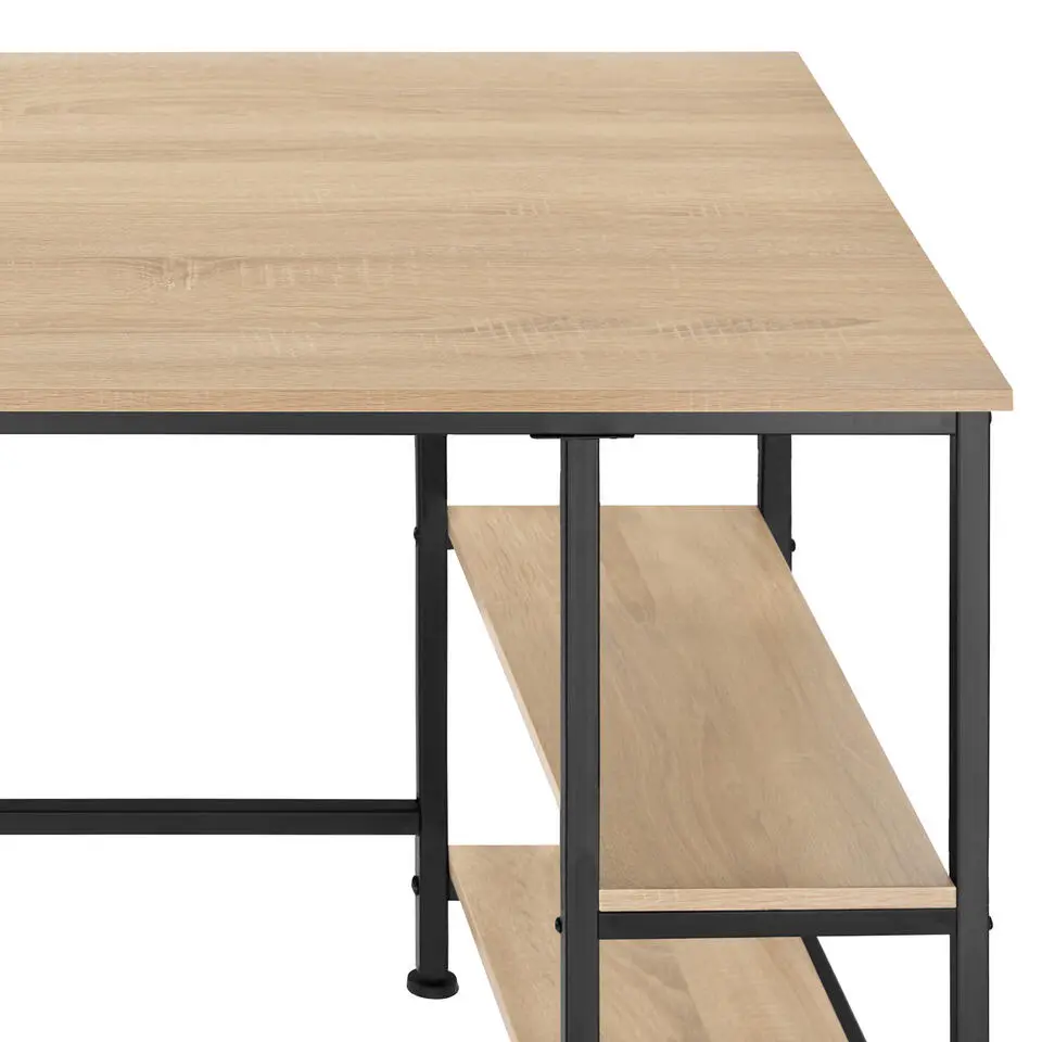 tectake Bureau Canton 120x60x75,5cm, Industrieel Licht Hout, Eiken Sonoma