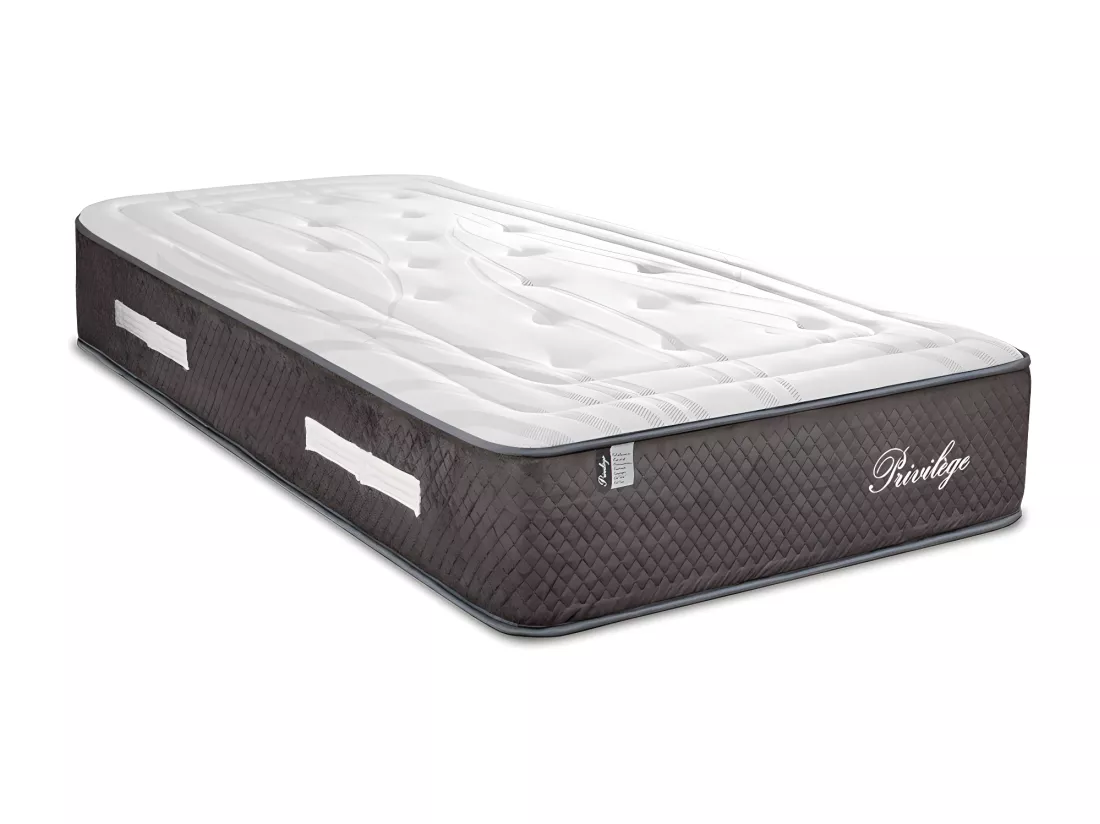 BELLECOUR LITERIE | Ensemble PRIVILEGE 90x190 cm | Matelas Ressorts ensachés + Protège matelas anti punaise