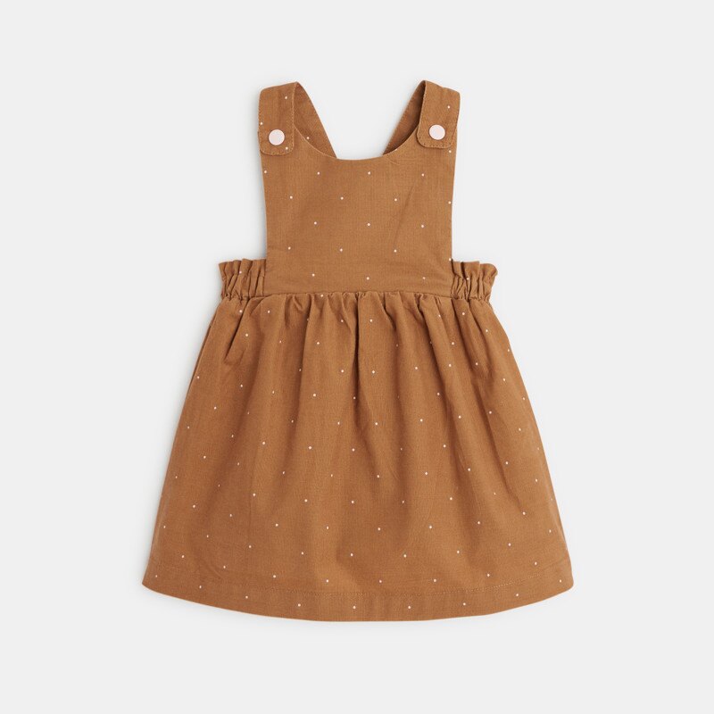 Robe velours à pois marron naissance Marron