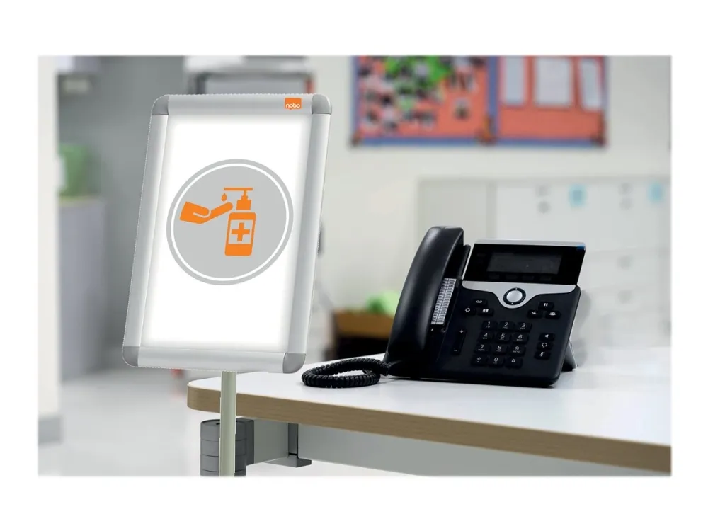 Nobo Premium Plus A3 skifteramme med klikramme på stativ og med fod Sølv