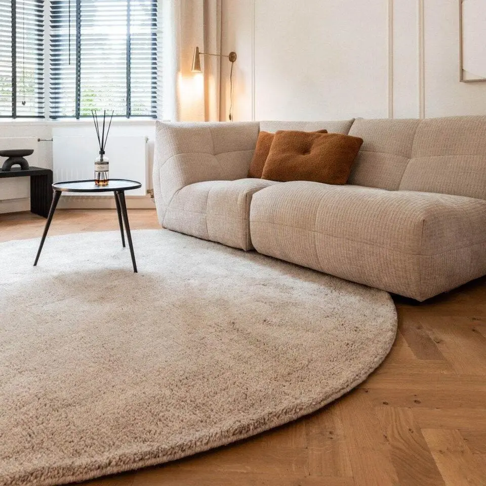 Interieur05 rond berber vloerkleed Nador lichtgrijs - 160 x 160 cm
