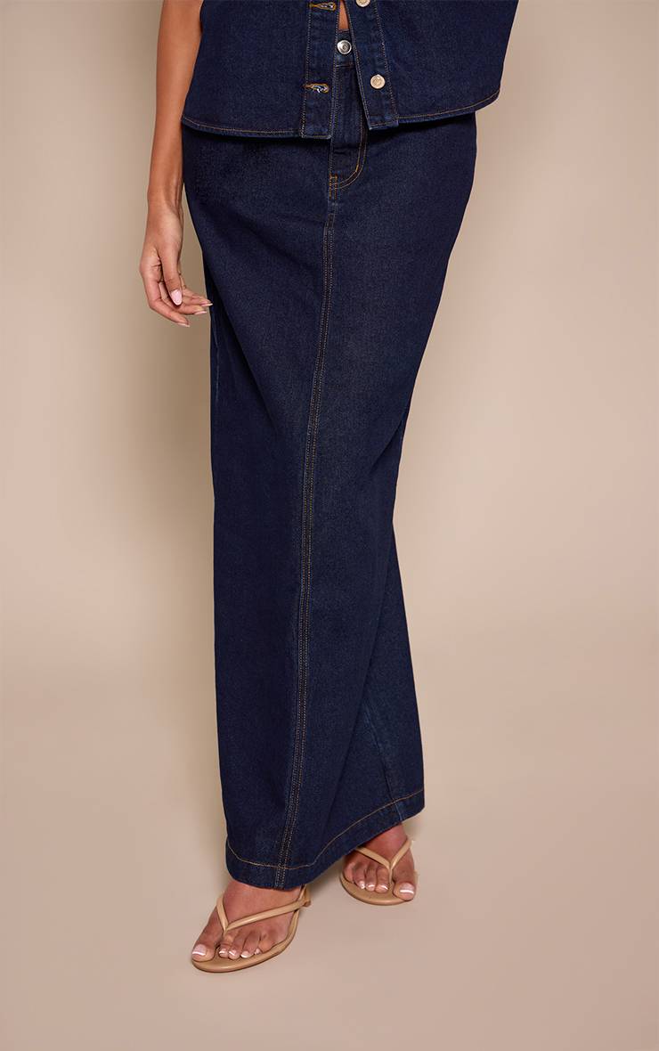 Bleu Indigo Jupe Longue En Denim Coupe Trapèze Tall