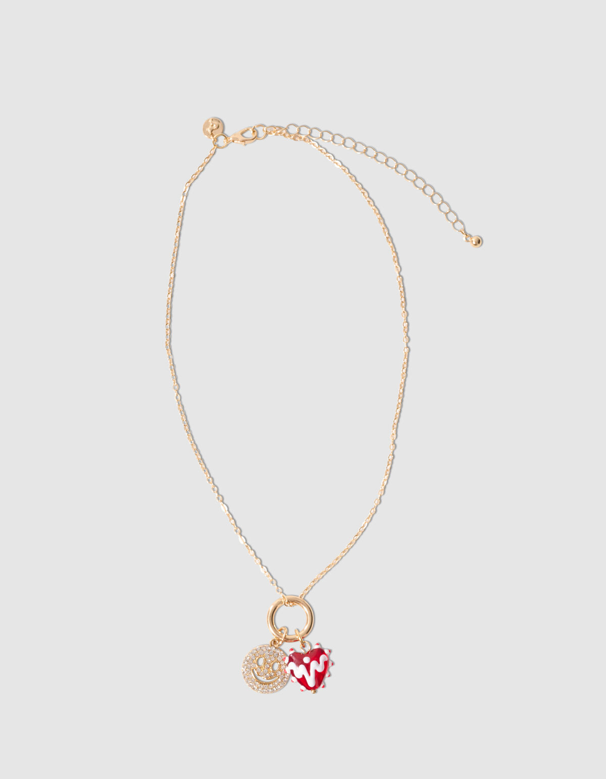 Smiley Heart Ketting Goud