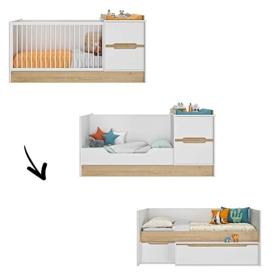 Céleste Lit compact évolutif 70x140 cm   Blanc        de               Galipette