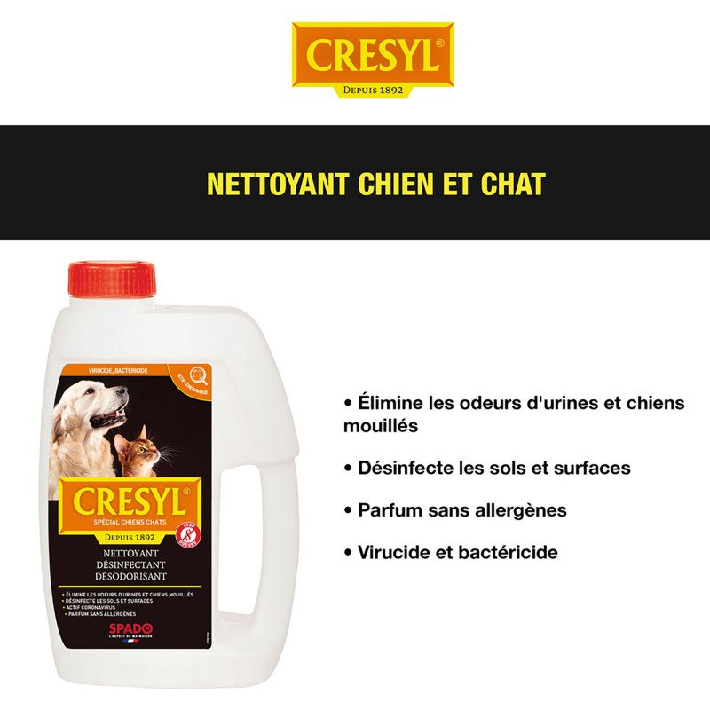 Nettoyant désinfectant désodorisant spécial chiens chats parfum fleur lotus