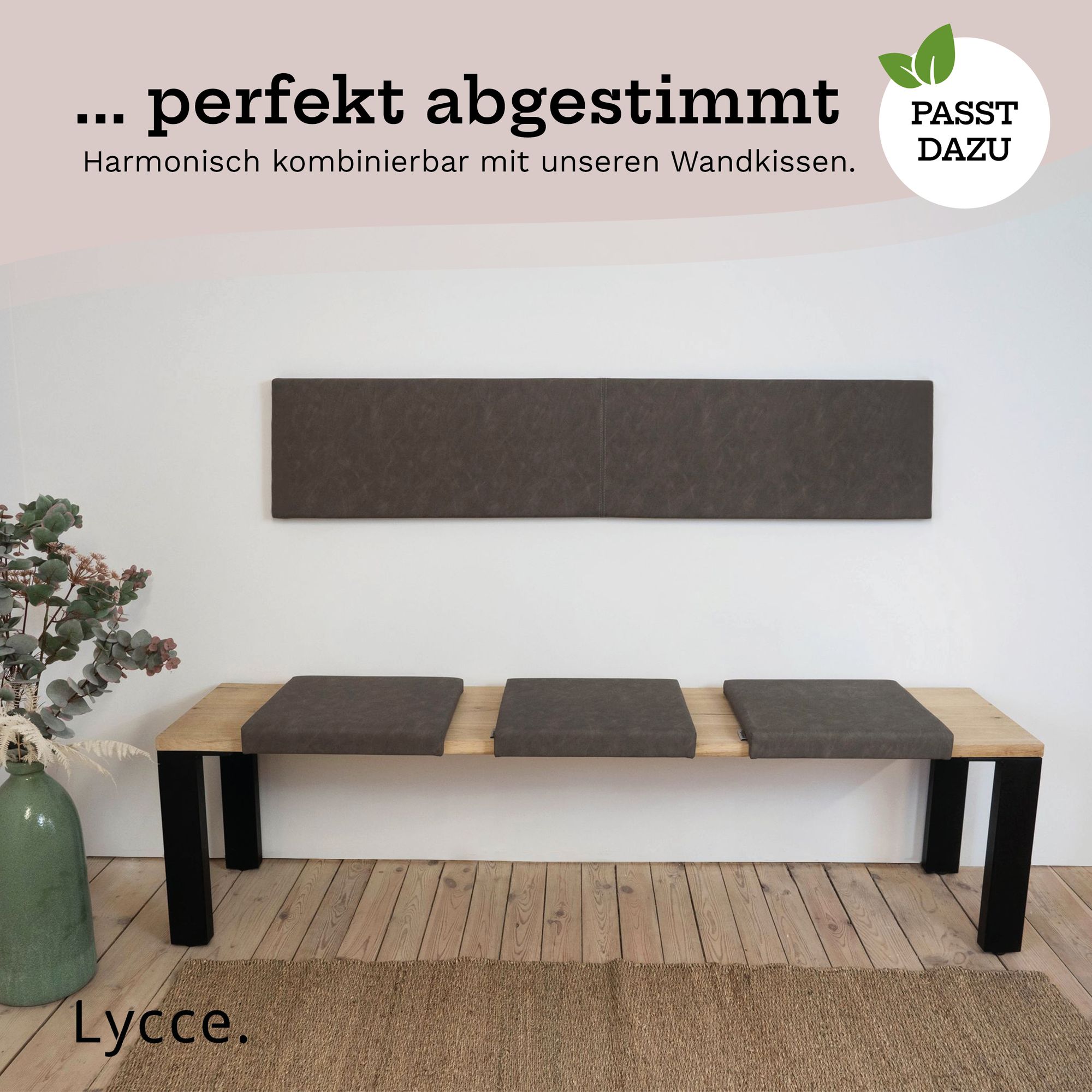 Lycce Klemmkissen / Sitzkissen mit 1 Leiste, Kunstlederbezug