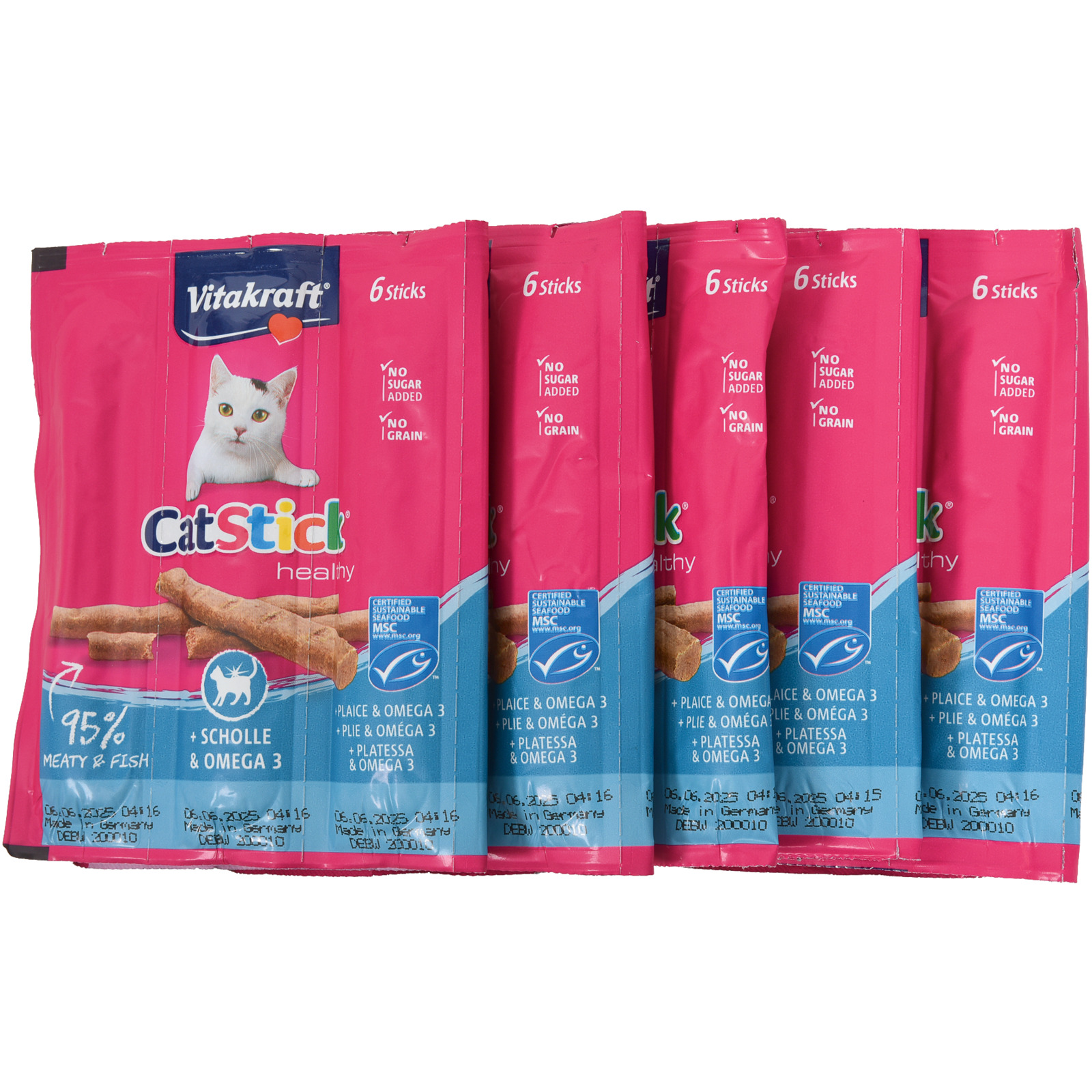 Vitakraft Cat-Stick mini Multipack Scholle/Omega 3, 5 x 6 Stück