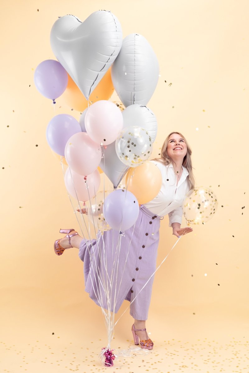 Hart Helium Ballon Wit Leeg 75cm