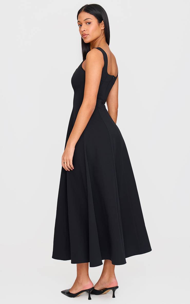 Noir Robe Midaxi Col Carré Tall
