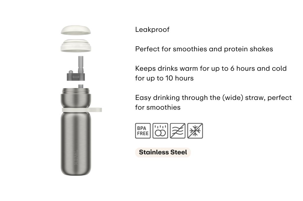 Mepal Sport twist 600 ml isoleerfles - Ceramic white